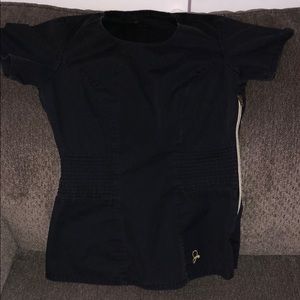 Black Motto Scrub Top